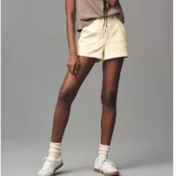 Anthropologie The Kit Regenerative Cotton Shorts by Pilcro Yellow Butter - Picture 3 of 16